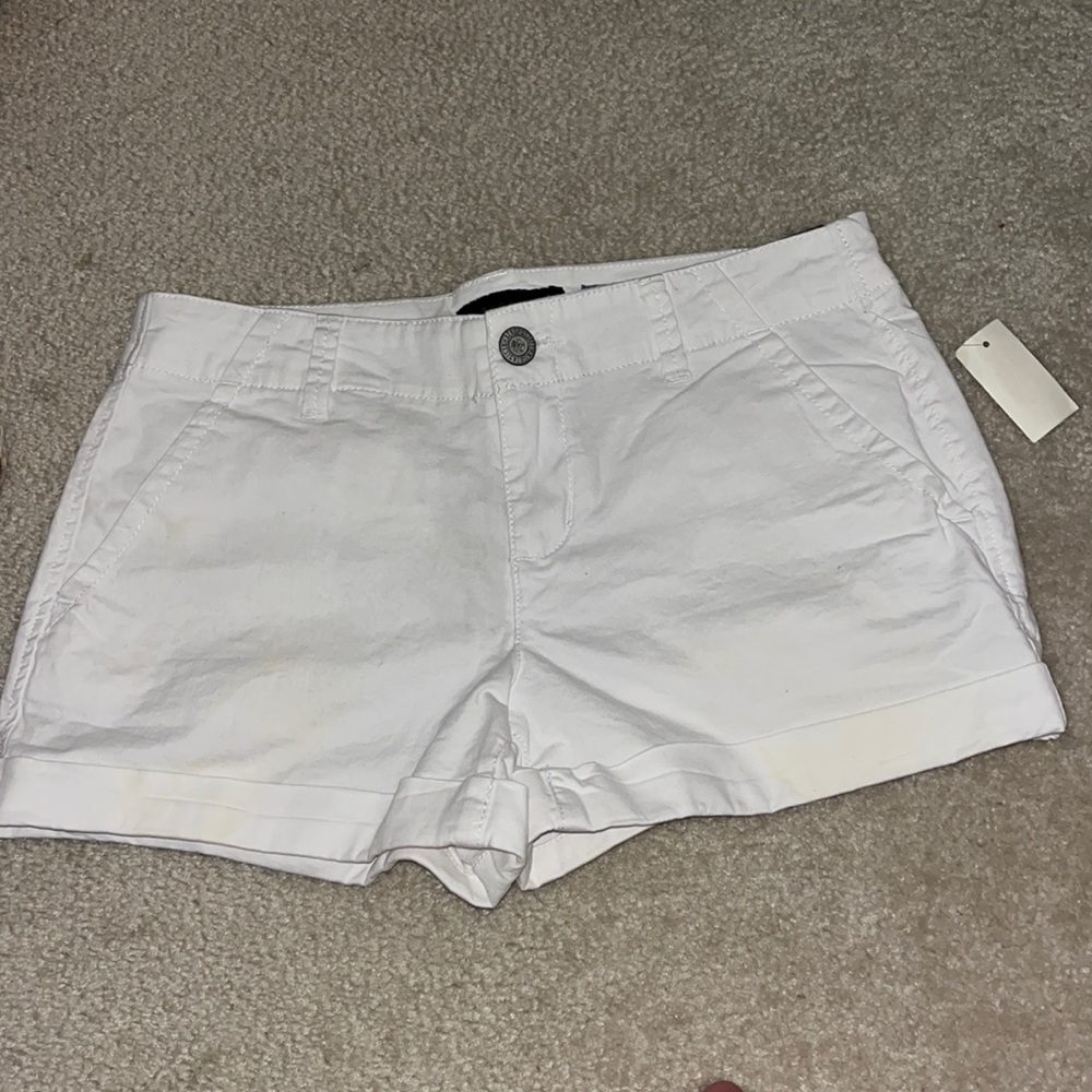 White jean shorts